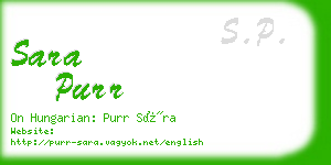 sara purr business card